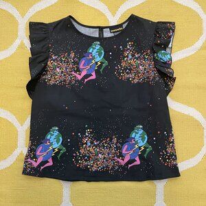 Nooworks Cosmic Ladies Ruffle top xl